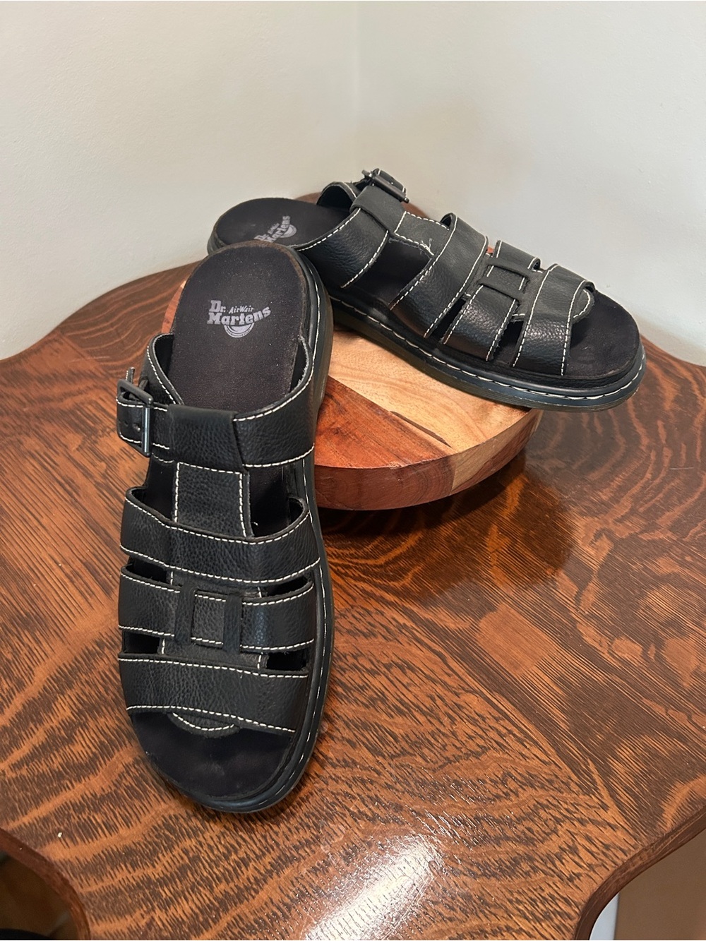 Dr. Martens Brigid Black Leather Fisherman Style Sandals US 10